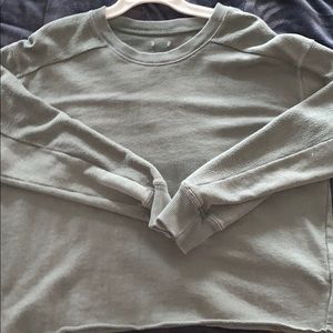 Cropped distressed ae french terry sweatshirt